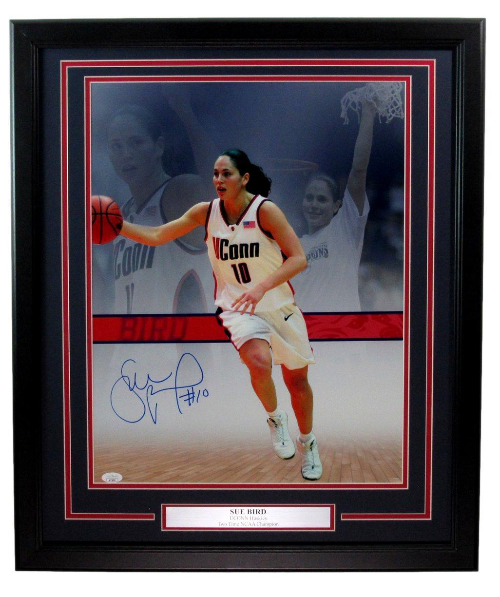 Sue Bird Autographed 16x20 Photo UCONN Huskies Framed JSA 179134