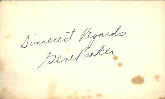 Gene Baker Pittsburgh Pirates d.1999 Signed/Autographed 3x5 Index Card 162617