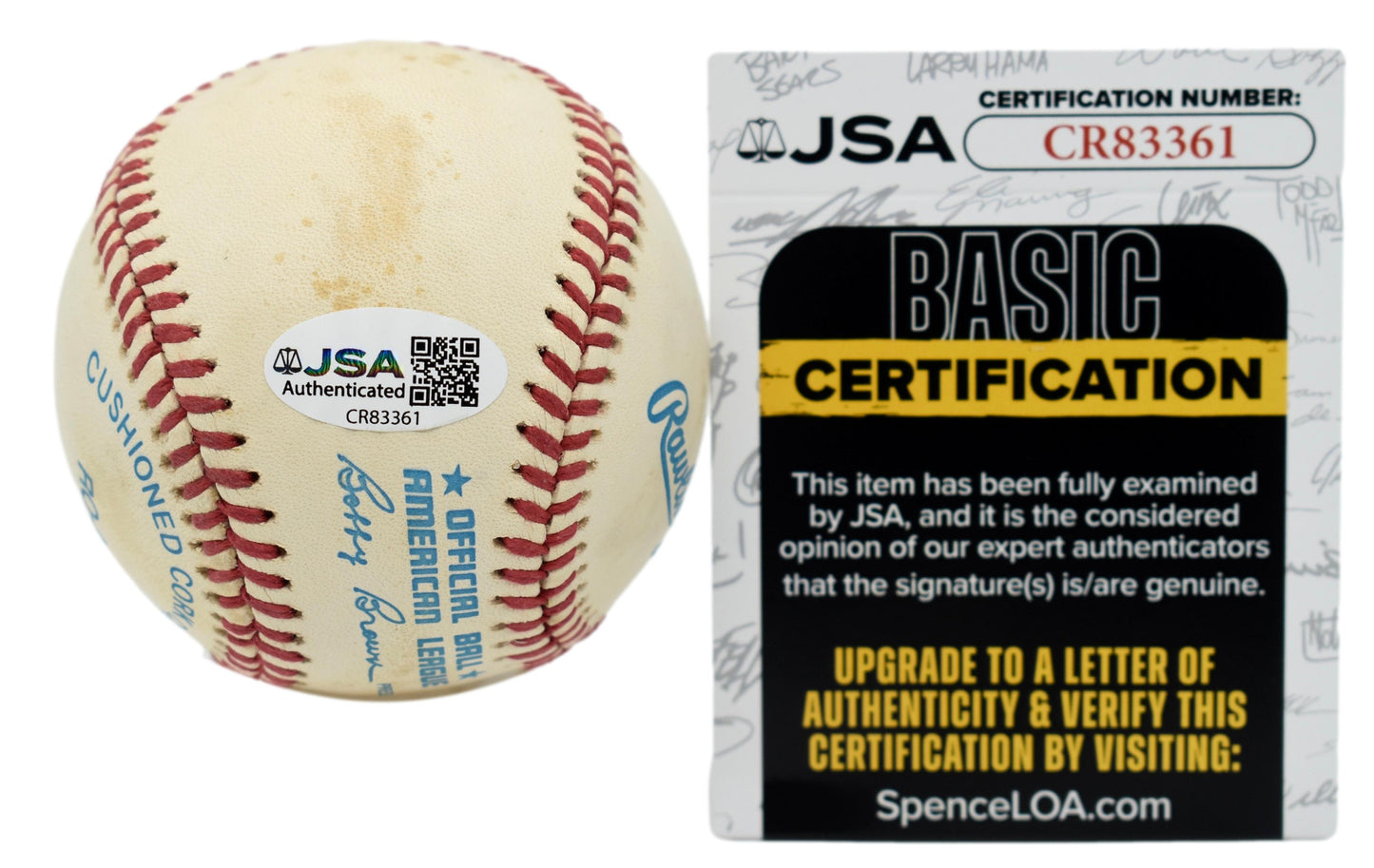 Nolan Ryan HOF Autographed/Signed Rawlings OAL Baseball JSA 211851