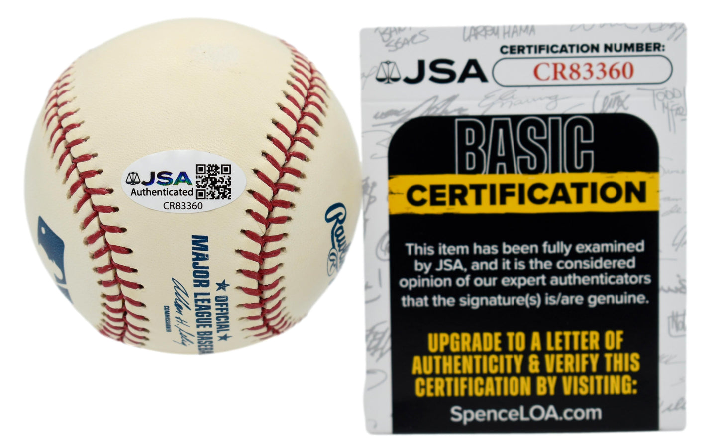Phil Linz Autographed/Signed Rawlings OML Baseball JSA 211856