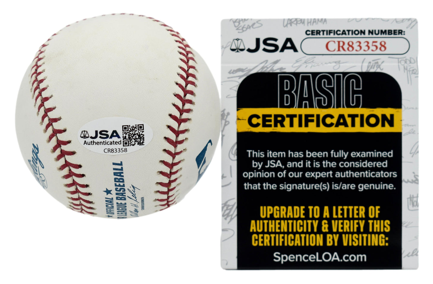 Joe Torre & Mel Stottlemyre HOF Autographed/Signed Rawlings OML Baseball JSA 867