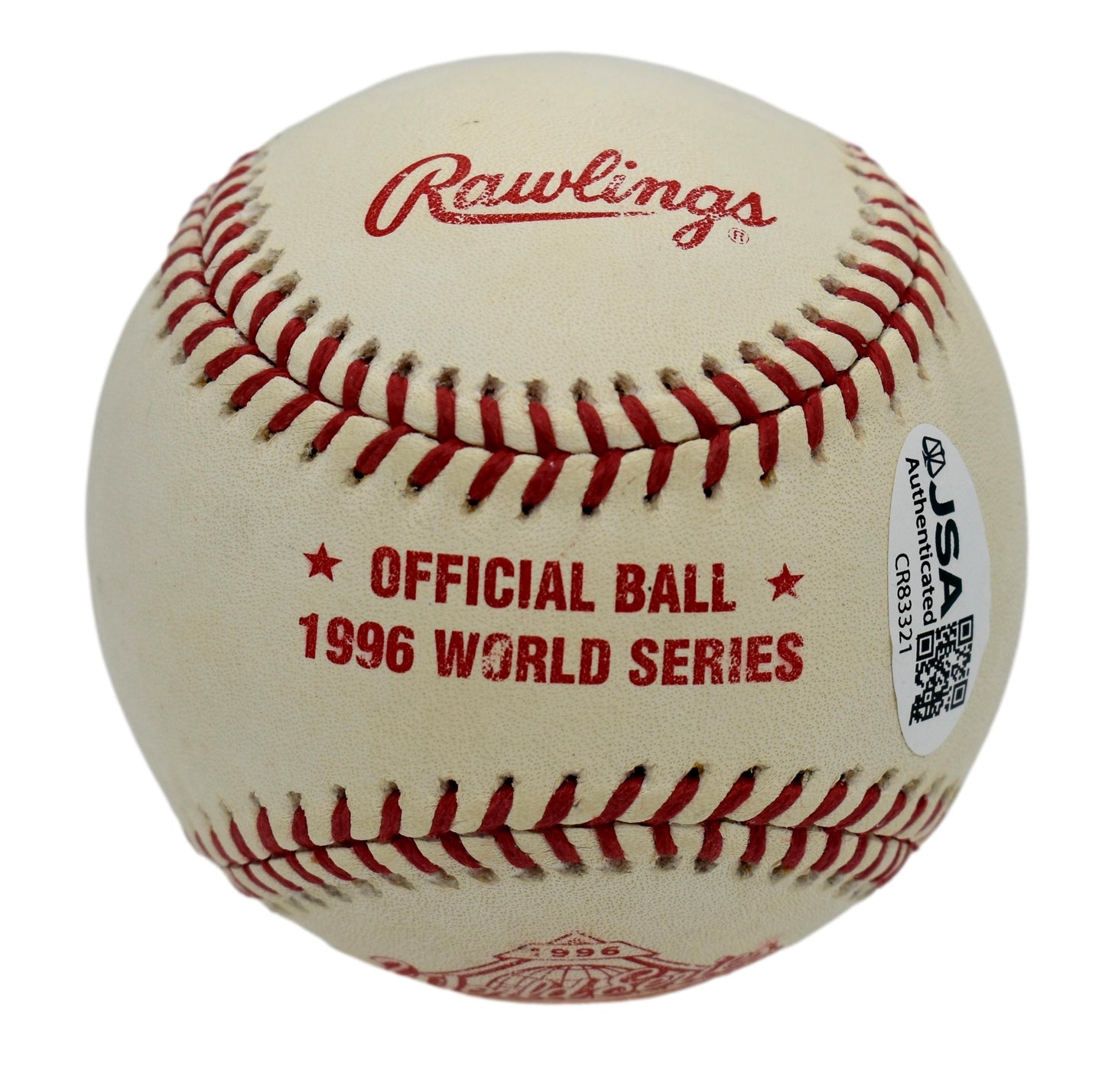 Howe Wetteland Nelson Signed Rawlings 1996 World Series OML Baseball JSA 211869