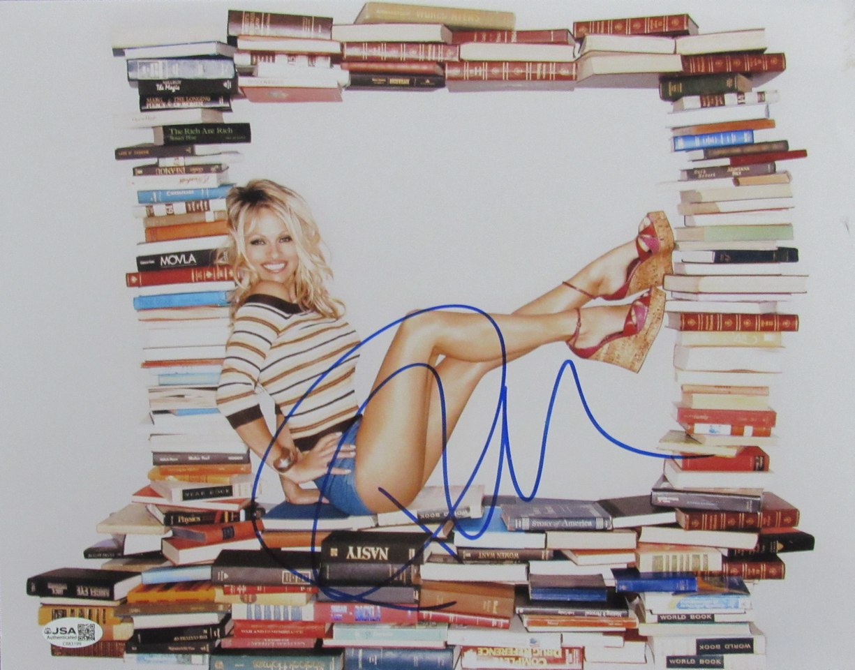 Pamela Anderson Autographed/Signed 11x14 Photo Baywatch JSA 210107