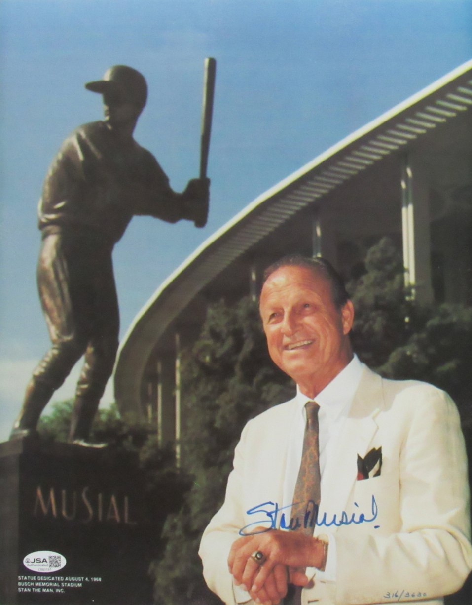 Stan Musial HOF Autographed/Signed 11x14 Photo Cardinals JSA 210109