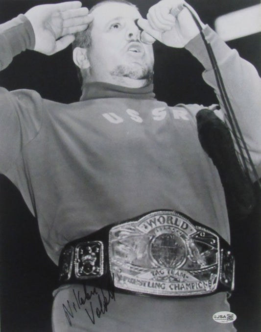 Nikolai Volkoff Autographed/Signed 11x14 Photo WWF WWE JSA 210111