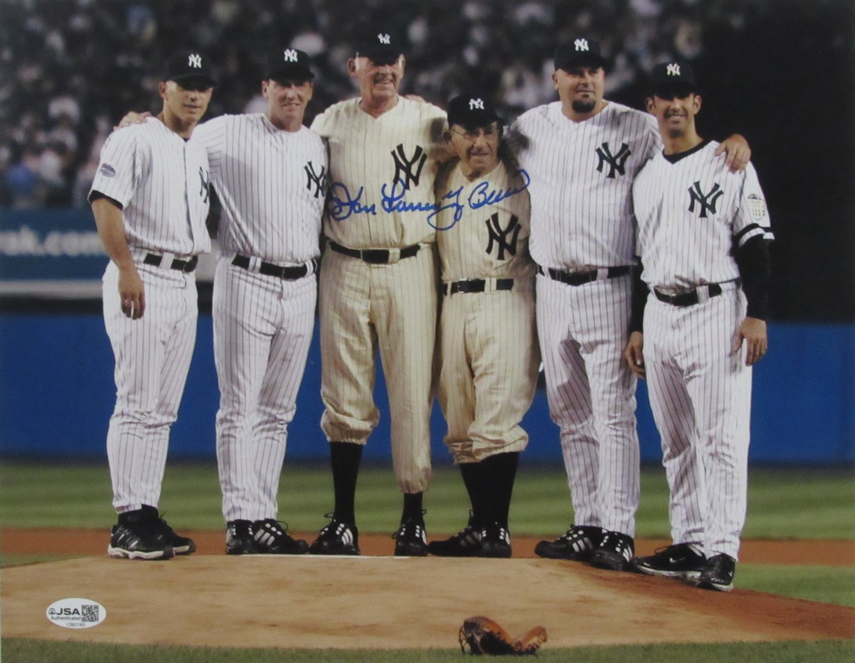 Don Larsen & Yogi Berra HOF Autographed/Signed 11x14 Photo Yankees JSA 210123