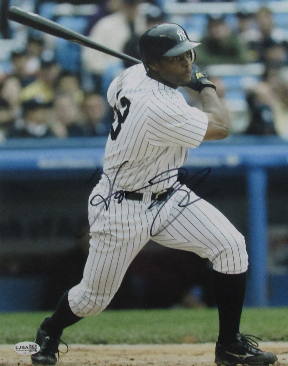 Homer Bush Autographed/Signed 11x14 Photo Yankees JSA 210139