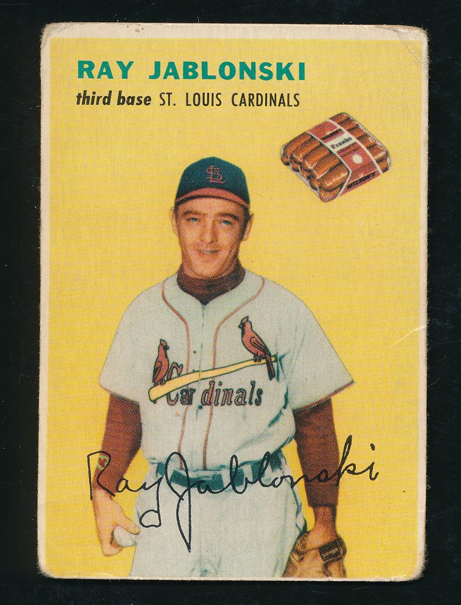 Ray Jablonski St. Louis Cardinals Signed/Auto 1954 Wilson Franks Card #10  211983