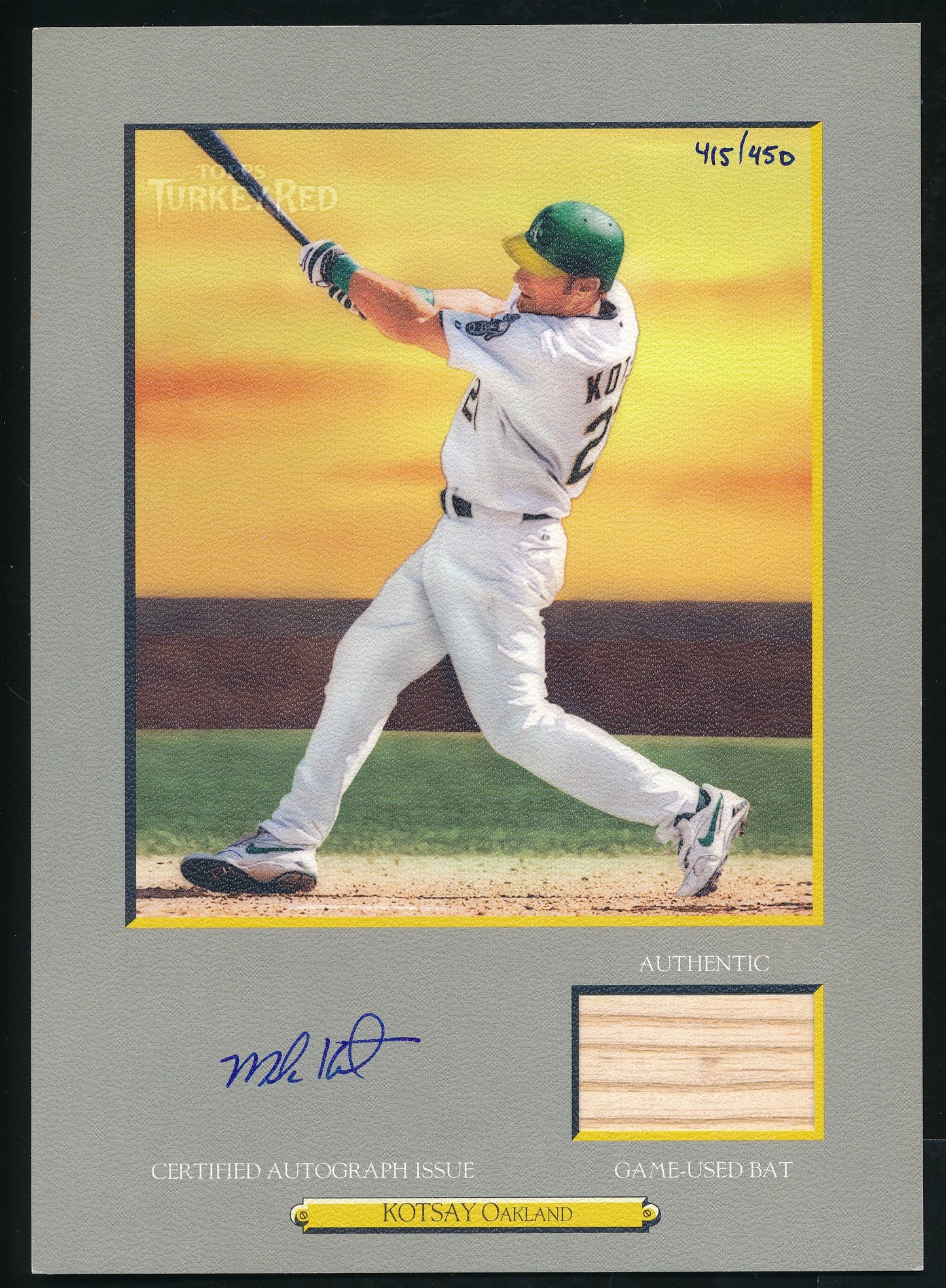 Mark Kotsay Signed/Auto 2005 Topps Turkey Red Card #TRAR-MK w/ Bat Relic 211984