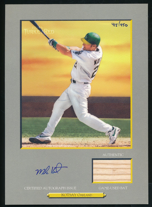 Mark Kotsay Signed/Auto 2005 Topps Turkey Red Card #TRAR-MK w/ Bat Relic 211984