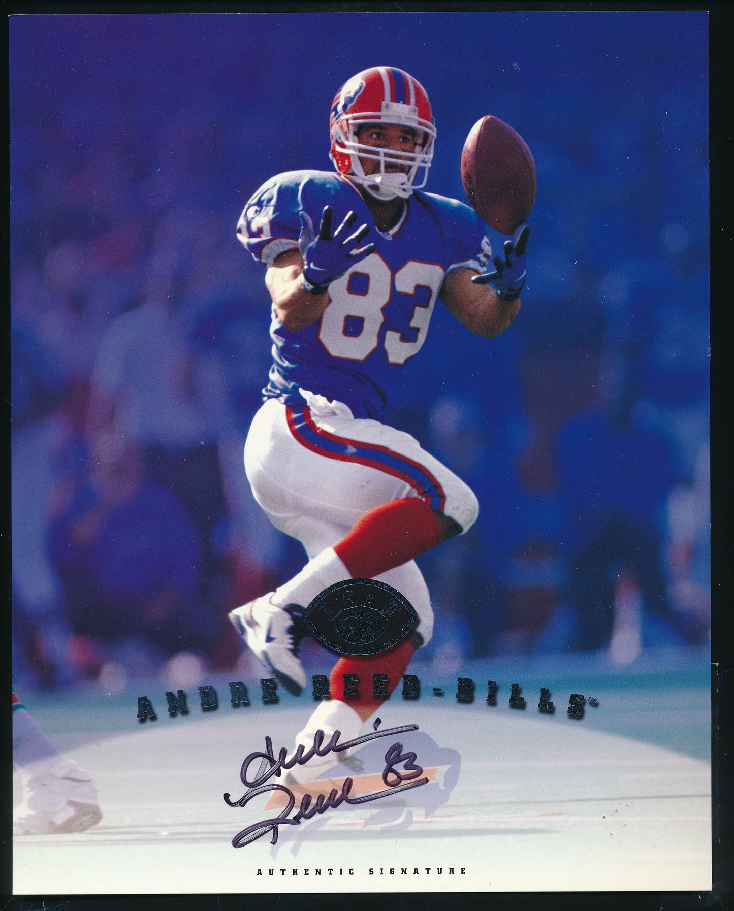 Andre Reed Buffalo Bills Signed/Auto 1997 Donruss/Leaf 8x10 Photo Card 211985