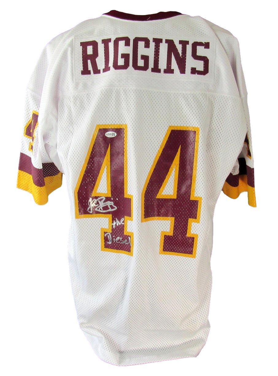 John Riggins HOF Signed/Ins White Mitchell & Ness Football Jersey Redskins JSA7