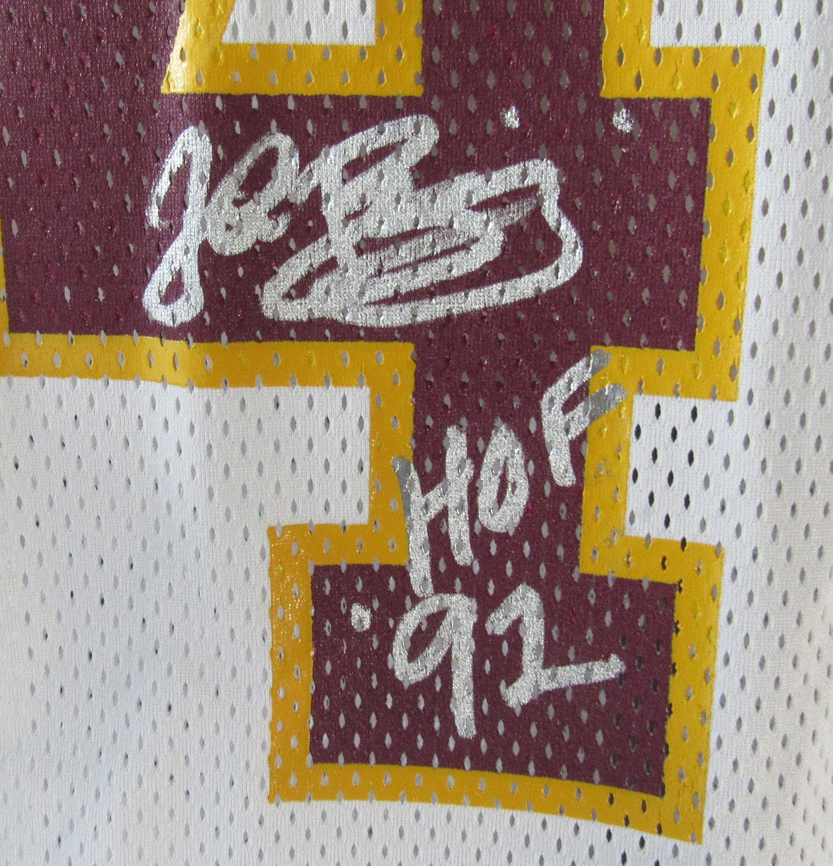 John Riggins HOF Signed/Ins White Mitchell & Ness Football Jersey Redskins JSA6