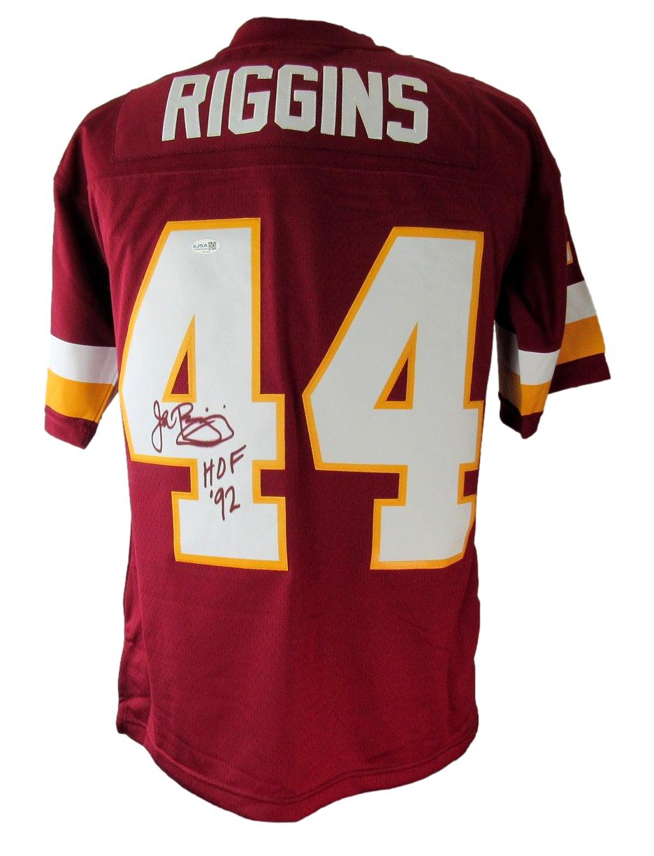 John Riggins HOF Signed/Ins Maroon Mitchell & Ness Football Jersey Redskins JSA4