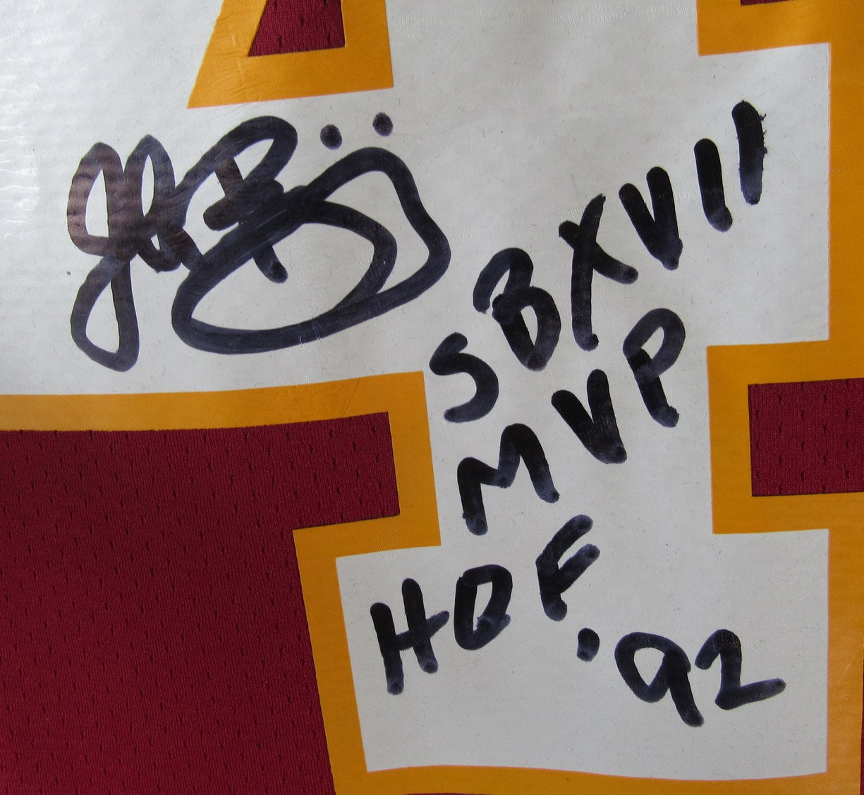John Riggins HOF Signed/Ins Maroon Mitchell & Ness Football Jersey Redskins JSA3