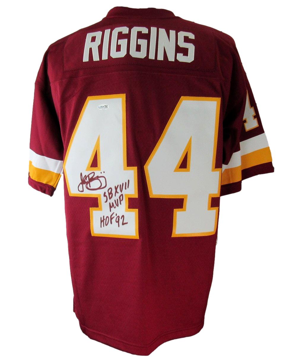John Riggins HOF Signed/Ins Maroon Mitchell & Ness Football Jersey Redskins JSA2