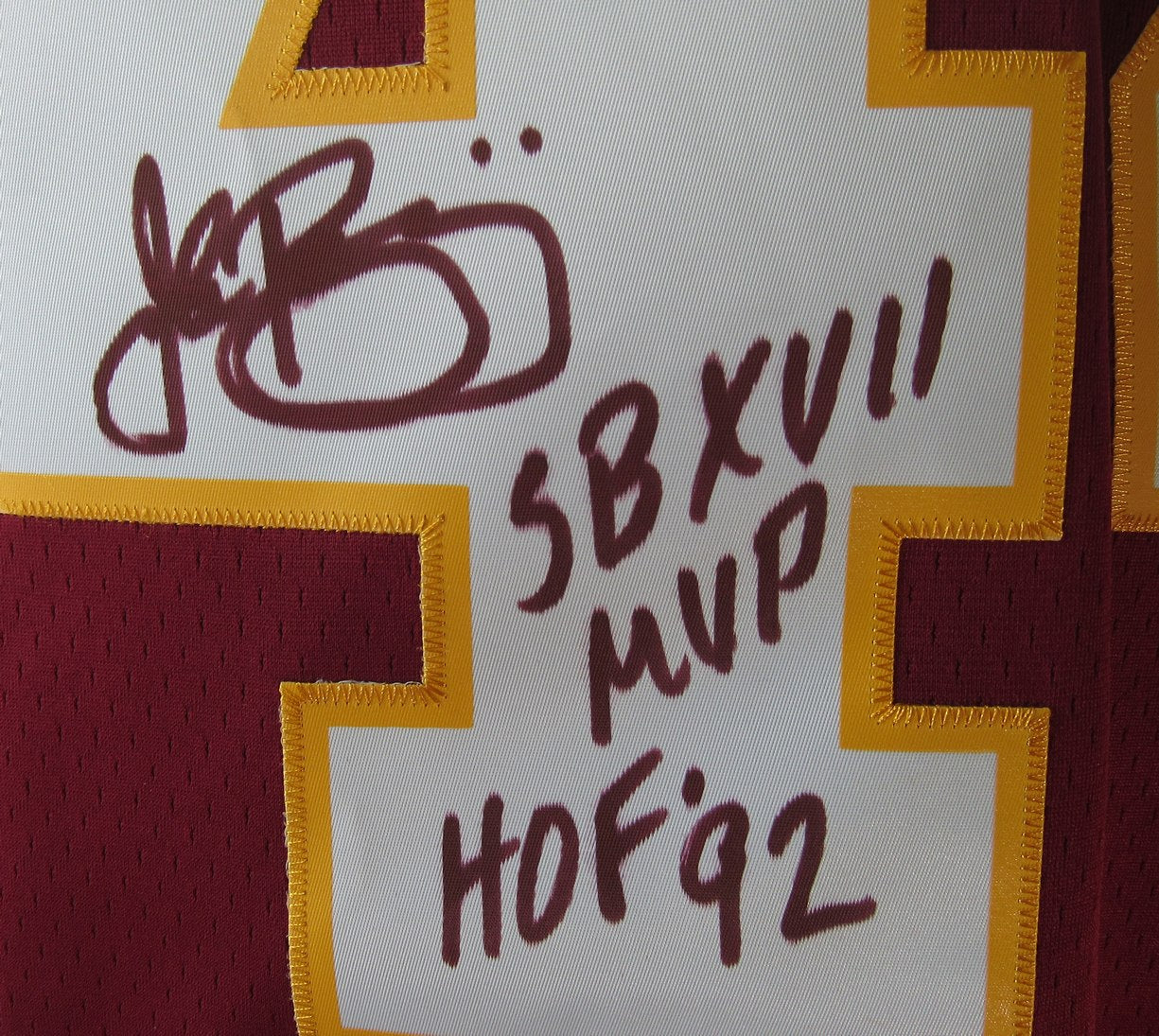 John Riggins HOF Signed/Ins Maroon Mitchell & Ness Football Jersey Redskins JSA2