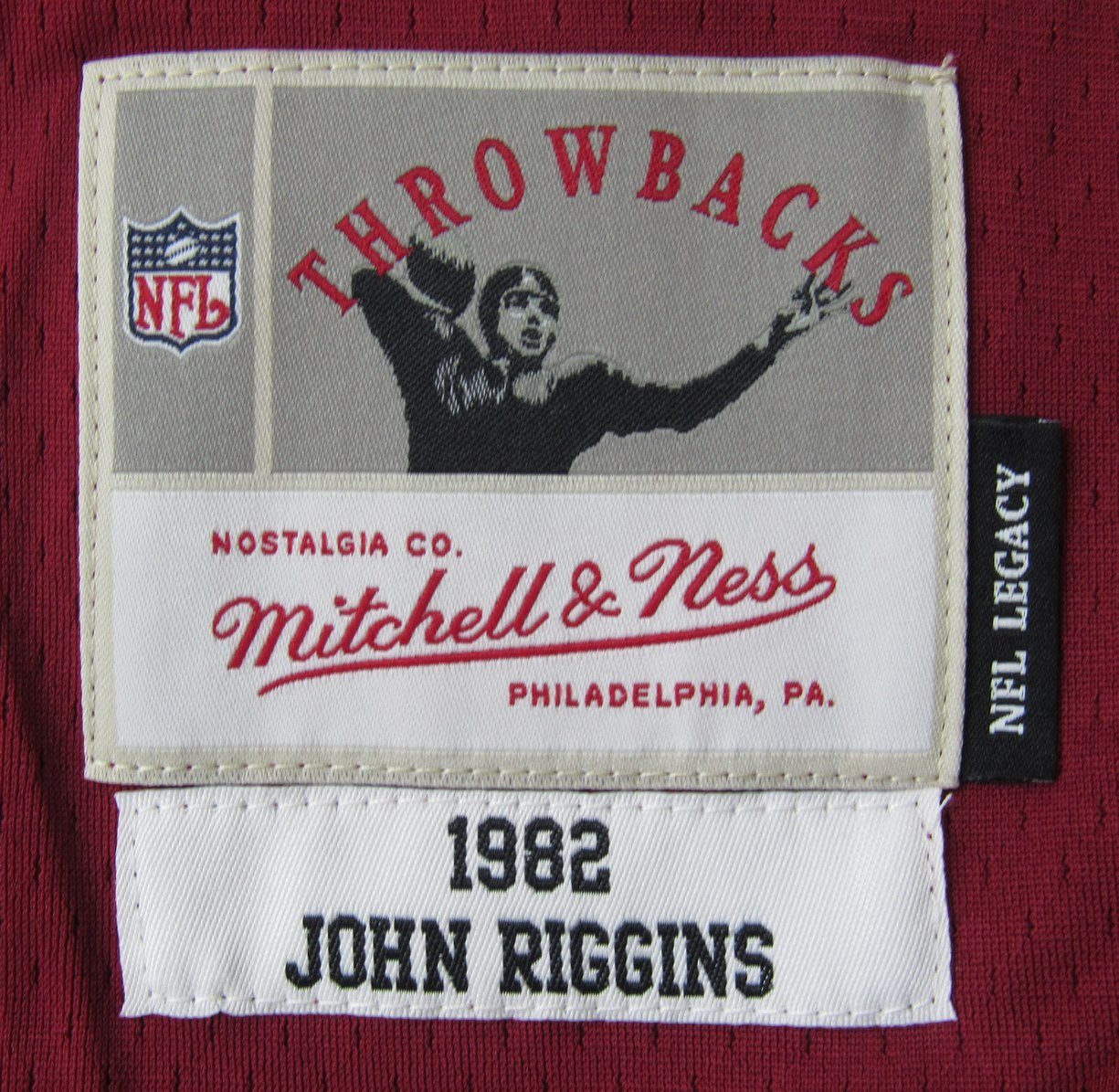 John Riggins HOF Signed/Ins Maroon Mitchell & Ness Football Jersey Redskins JSA2