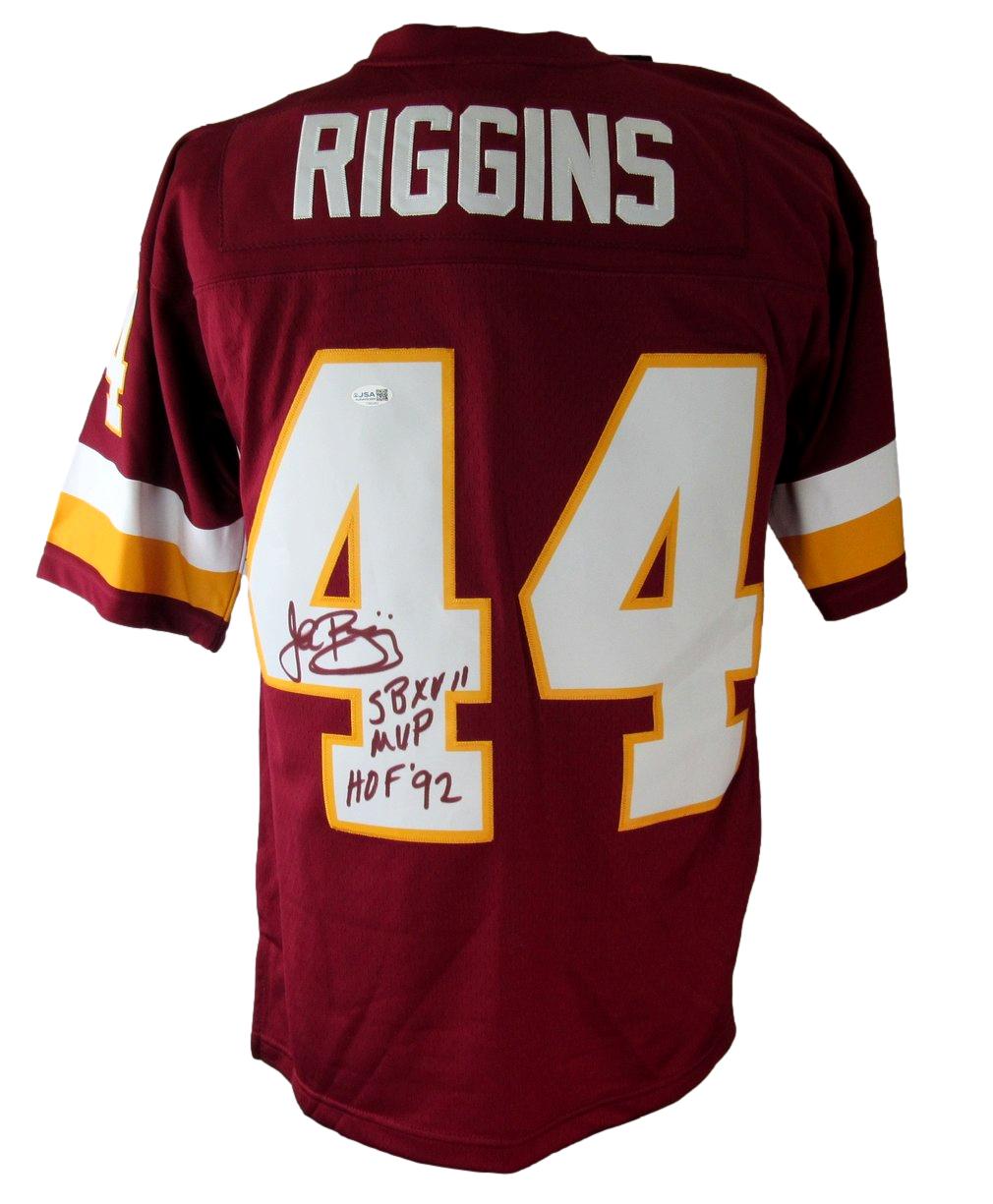 John Riggins HOF Signed/Insc Maroon Mitchell & Ness Football Jersey Redskins JSA