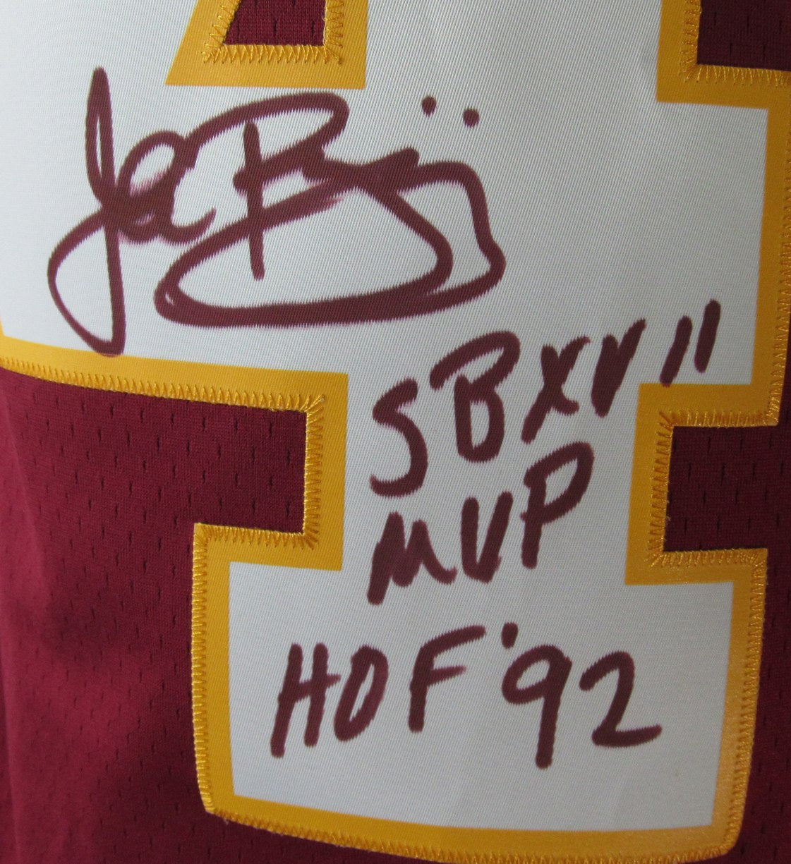John Riggins HOF Signed/Insc Maroon Mitchell & Ness Football Jersey Redskins JSA