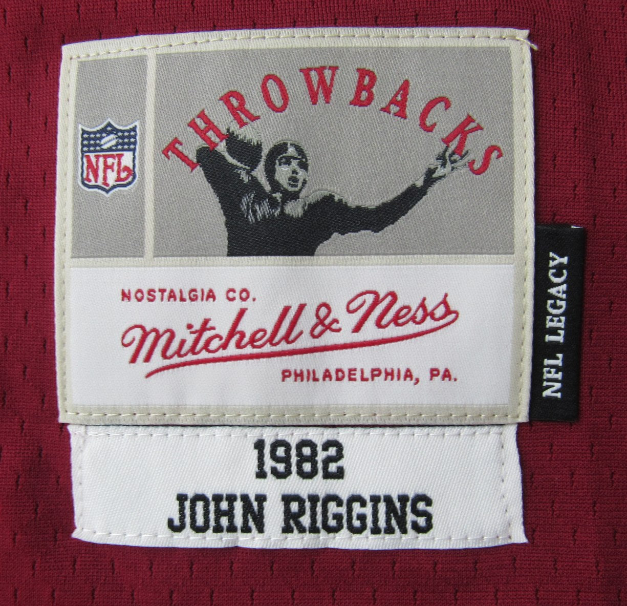 John Riggins HOF Signed/Insc Maroon Mitchell & Ness Football Jersey Redskins JSA