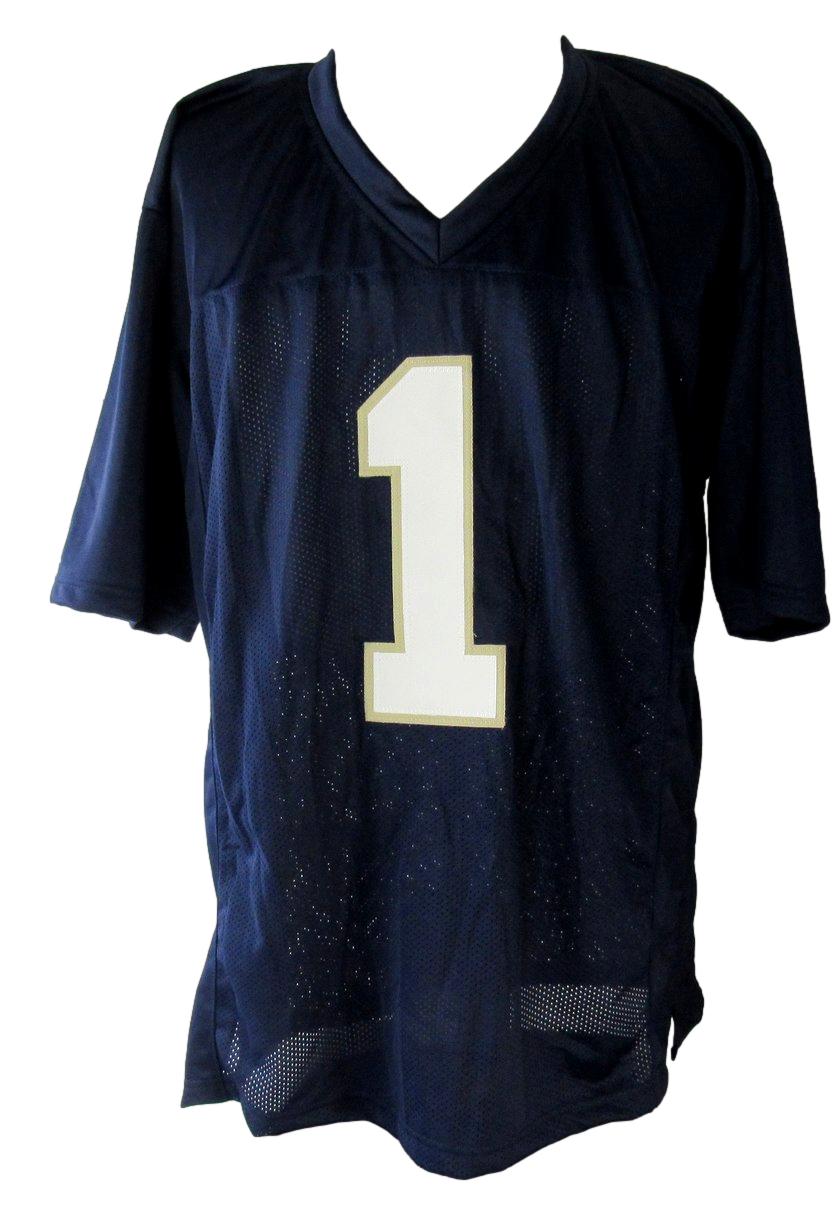 Lou Holtz Signed/Inscr Navy Custom Football Jersey Notre Dame Beckett 211009
