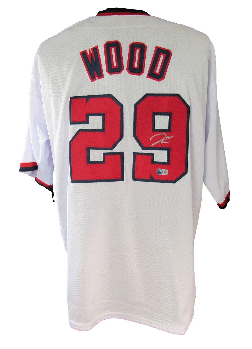 James Wood Signed/Auto White Custom Baseball Jersey Nationals Beckett 211011