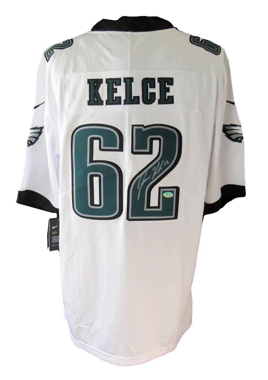 Jason Kelce Signed/Auto White Nike Football Jersey Eagles Size XL PSA/DNA 211012