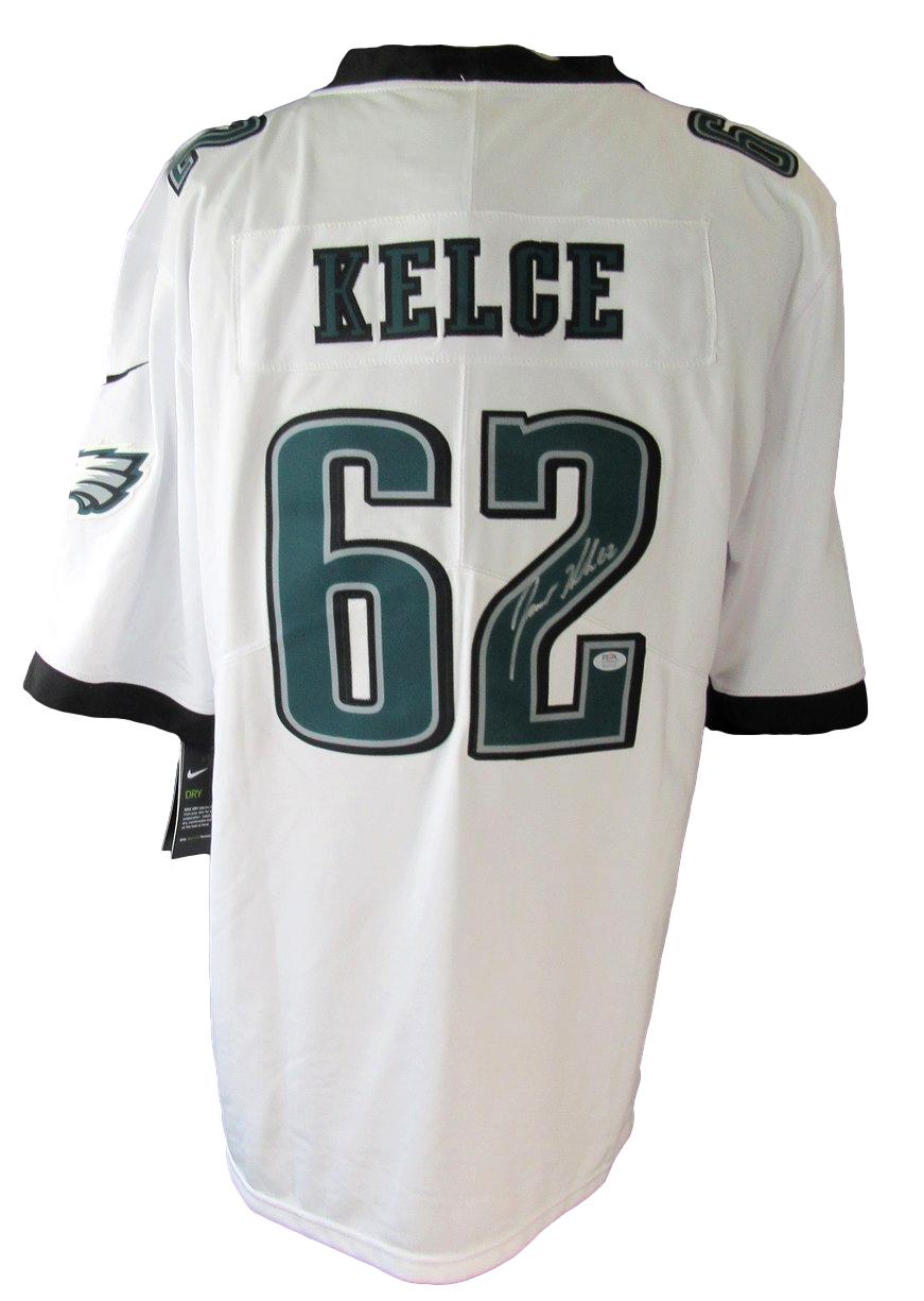Jason Kelce Signed/Auto White Nike Football Jersey Eagles Size XL PSA/DNA 211014
