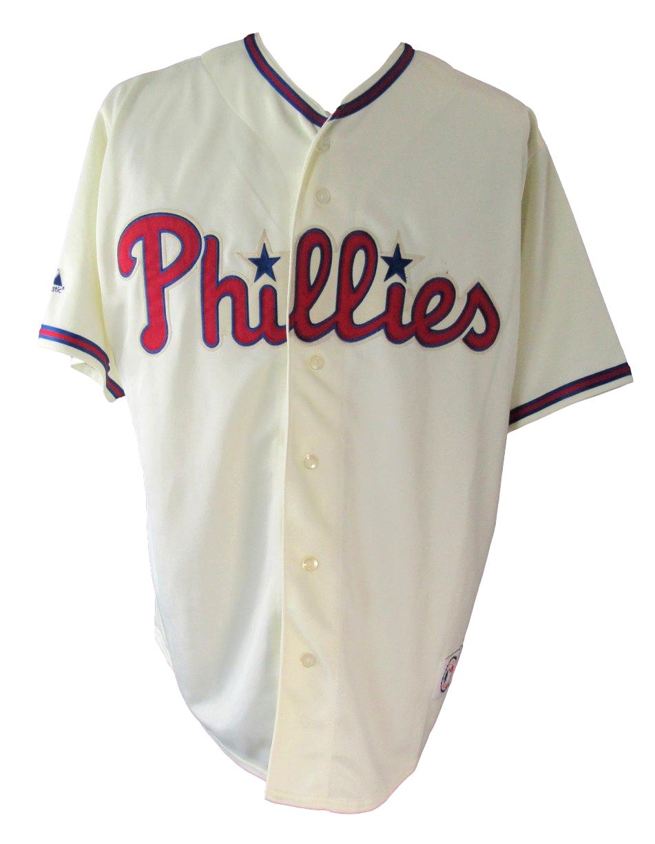 Phillies Cream Majestic Cooperstown Collection Baseball Jersey Size XL   211015