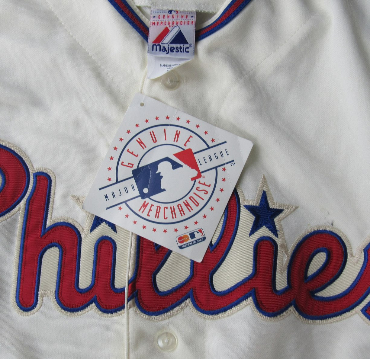 Phillies Cream Majestic Cooperstown Collection Baseball Jersey Size XL   211015