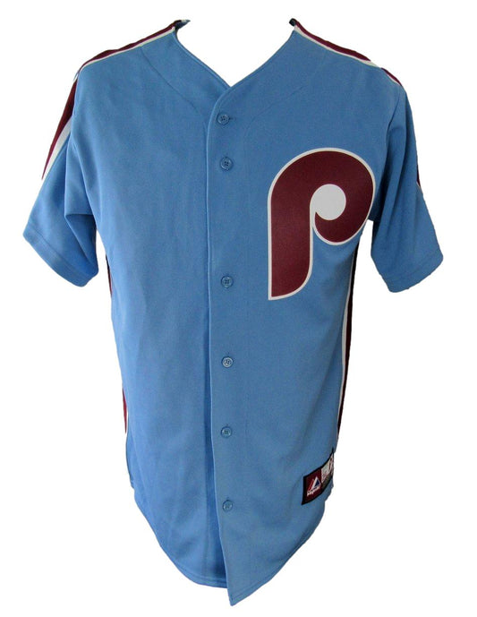 Phillies Blue Majestic Cooperstown Baseball Jersey w/ No Tags Size M   211016