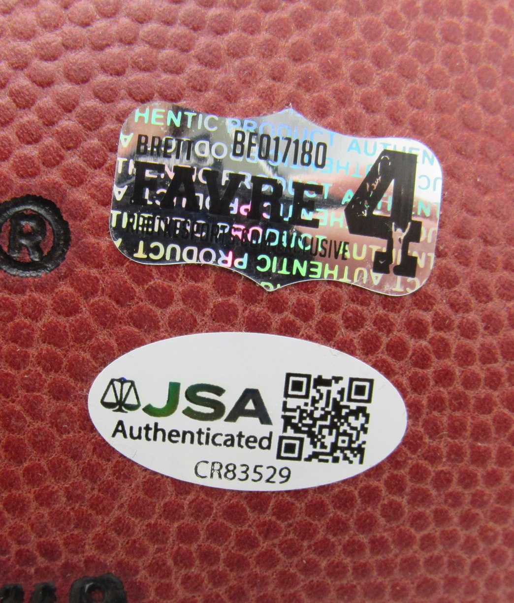Brett Favre HOF Signed/Inscribed Wilson NFL Leather Football Packers JSA 211018