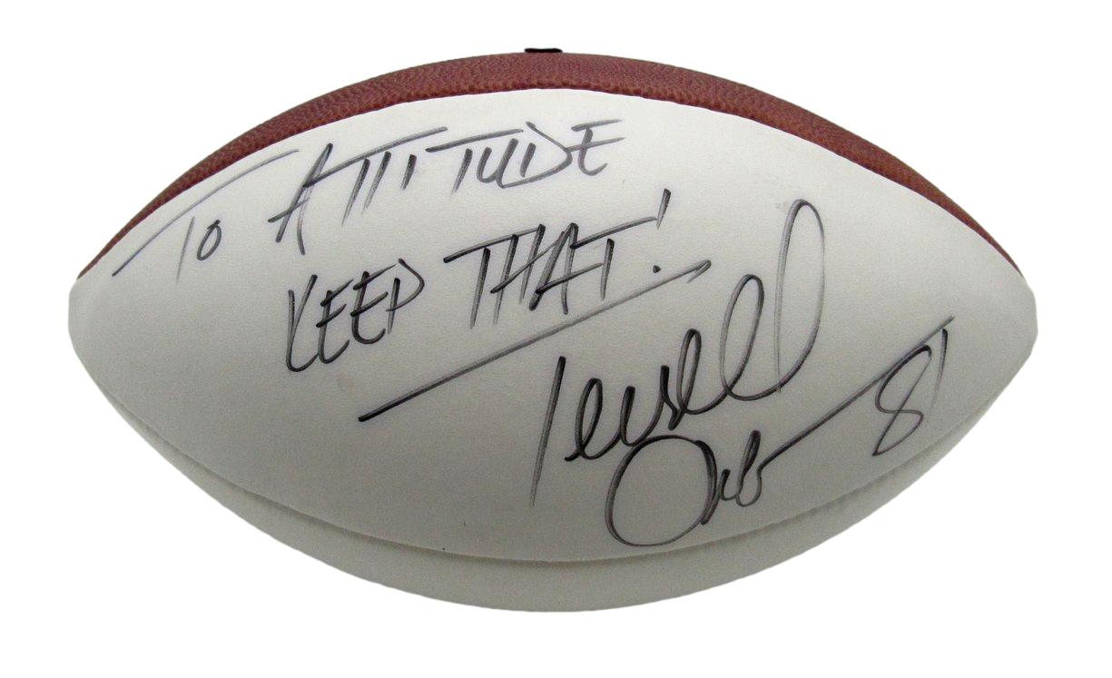 Terrell Owens HOF Signed/Inscribed Brown/White Nike Leather Football JSA 211019