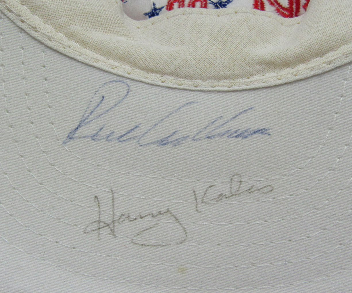 Harry Kalas/Rich Ashburn Signed/Auto White Clearwater Phillies Baseball Hat JSA