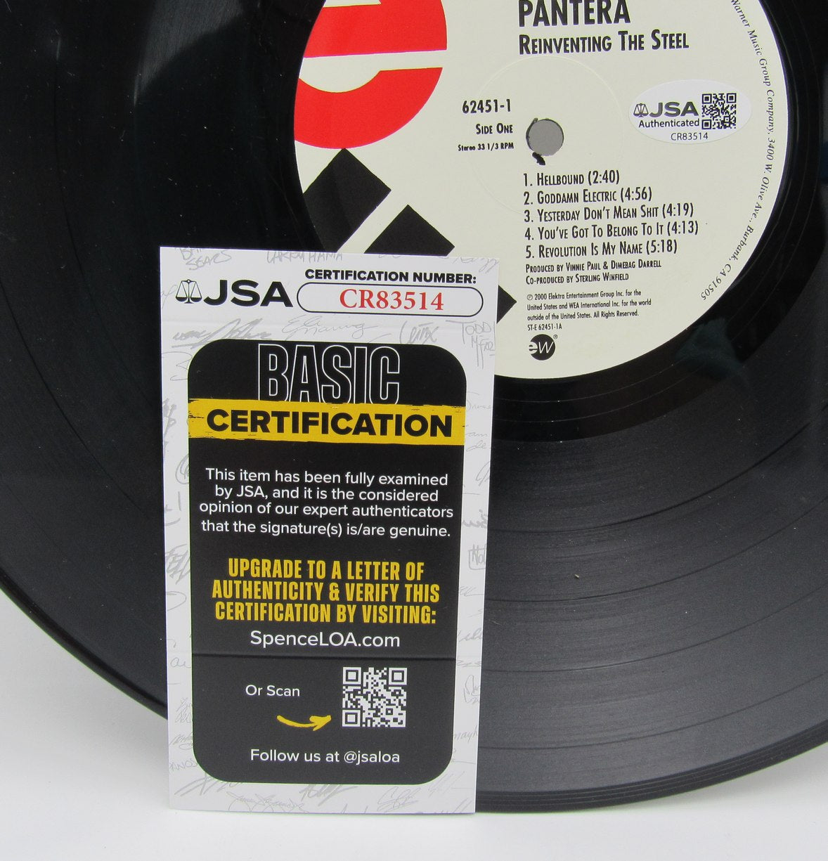 Rex Brown/Phil Anselmo "Pantera" Signed/Insc "Reinventing The Steel" Record JSA