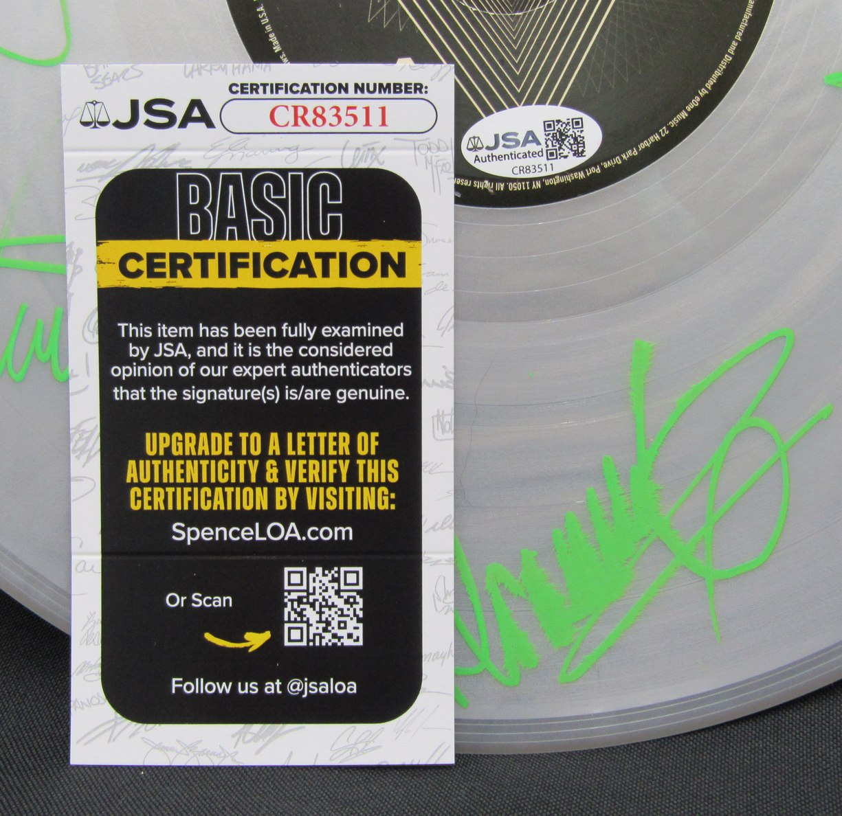 Pop Evil Record Signed/Autographed by (5) Band Members JSA 211039