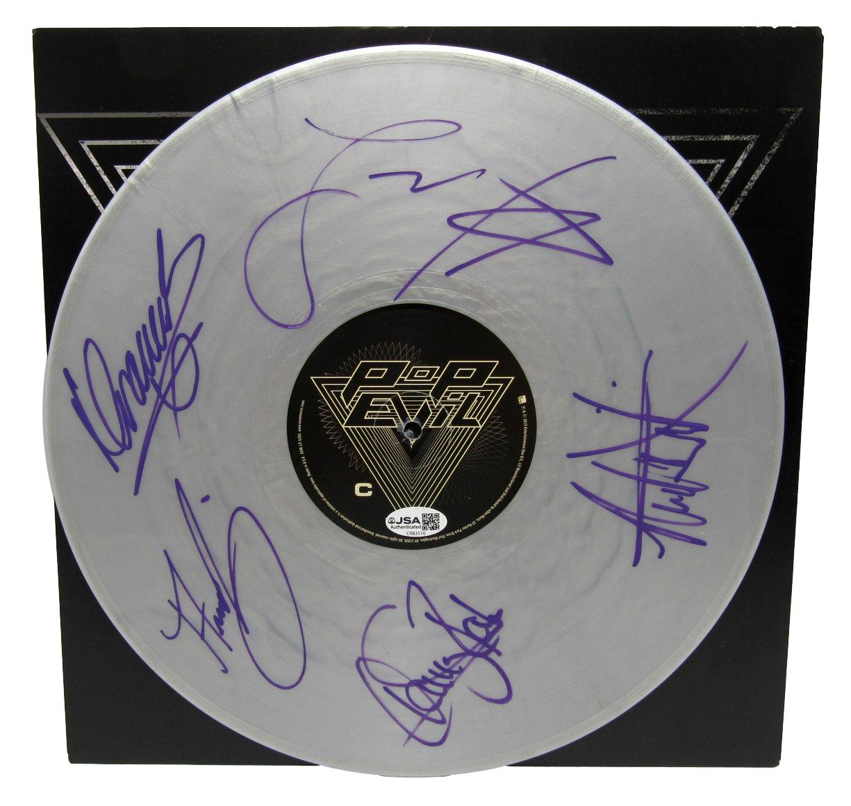 Pop Evil Record Signed/Autographed by (5) Band Members w/ Album Cover JSA 211040