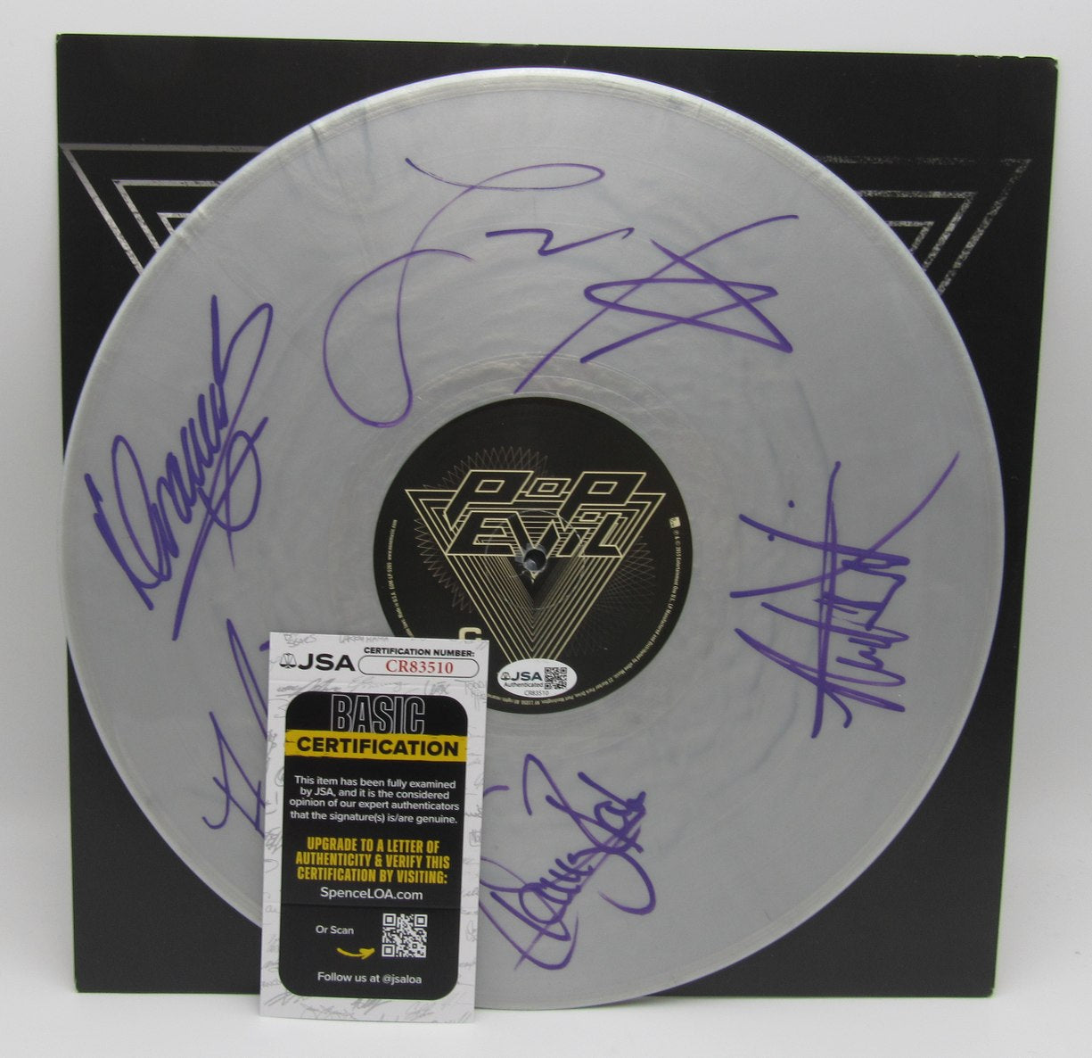 Pop Evil Record Signed/Autographed by (5) Band Members w/ Album Cover JSA 211040