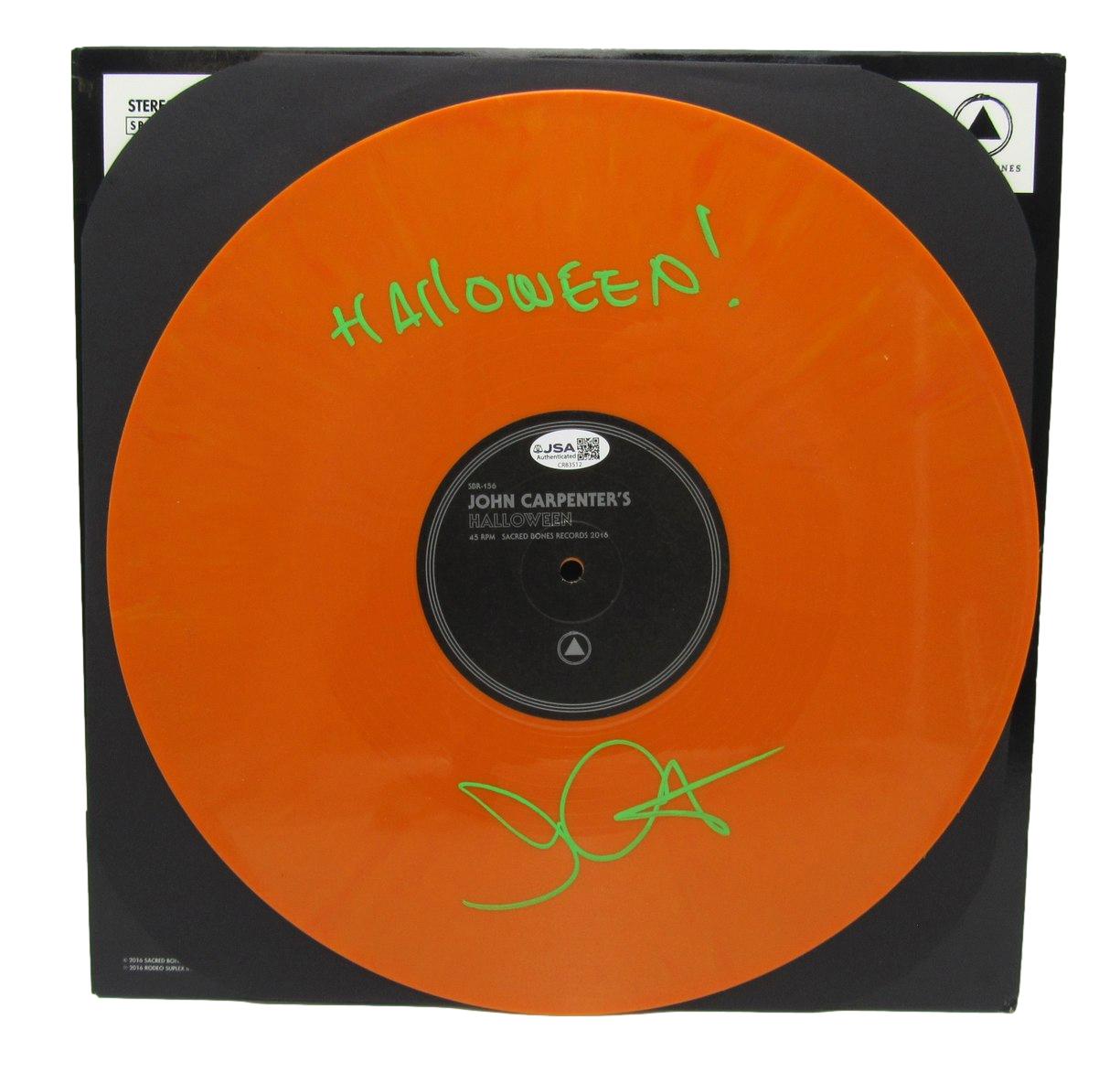 John Carpenter Signed/Inscribed "Halloween" Record w/ Album Cover JSA 211042