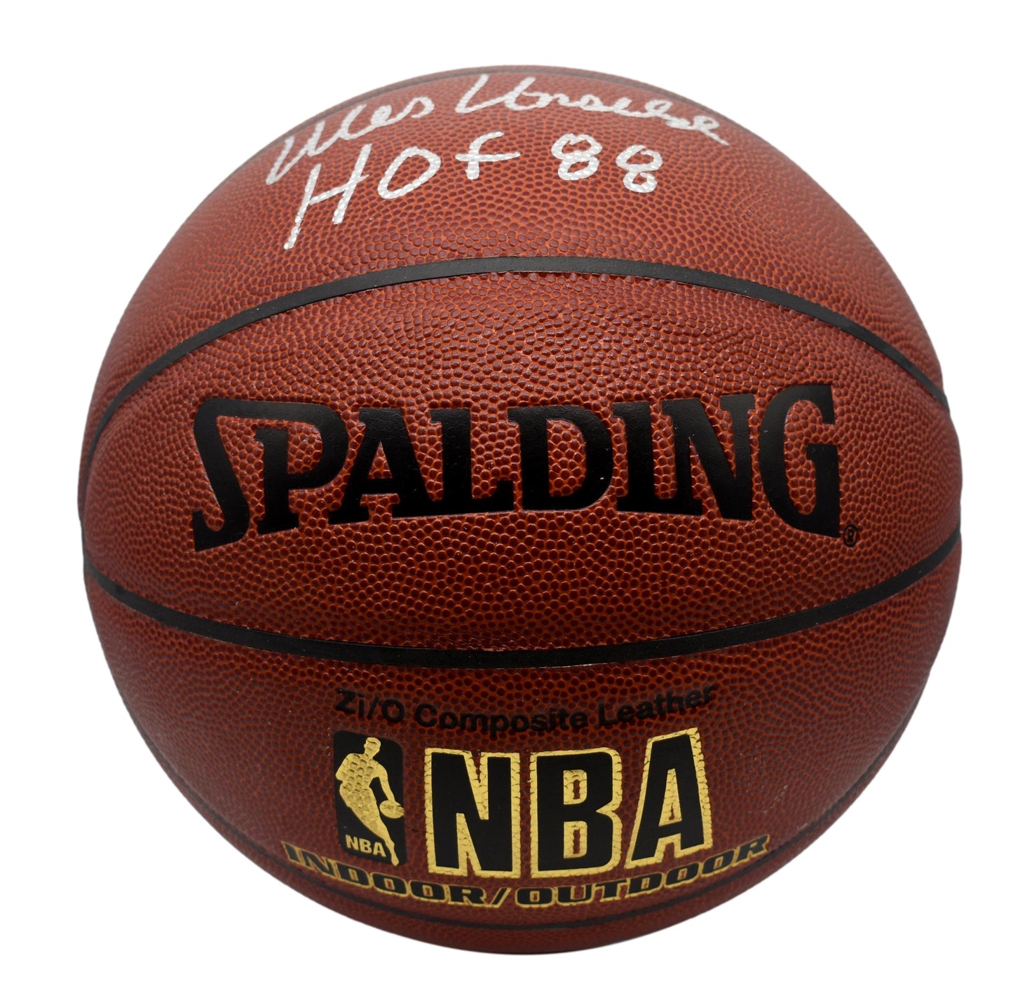 Wes Unseld HOF Signed Full Size Spalding Basketball Wizards PSA 211901