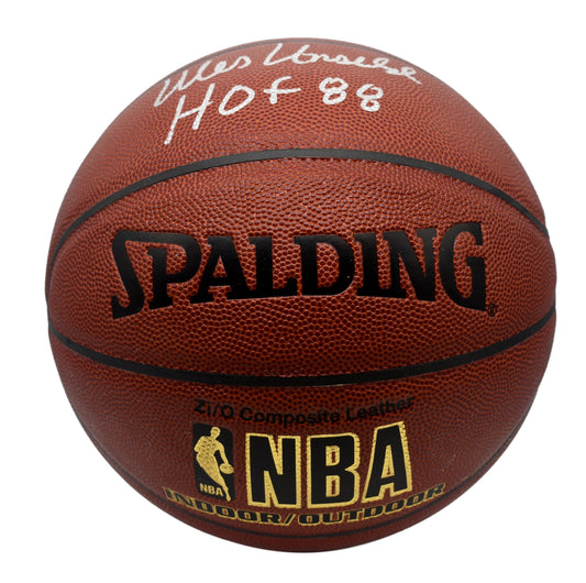 Wes Unseld HOF Signed Full Size Spalding Basketball Wizards PSA 211901