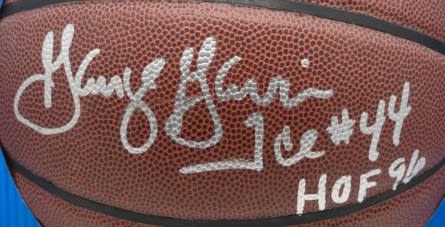 George Gervin HOF Signed Full Size Spalding Basketball Spurs PSA 211903