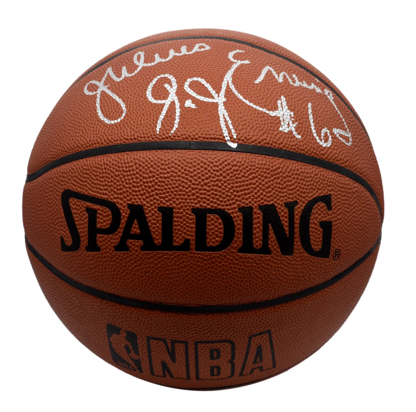 Julius Erving HOF Signed Full Size Spalding Basketball 76ers Beckett 211909