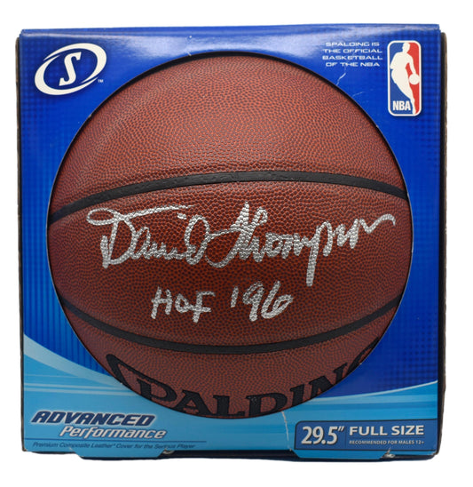 David Thompson HOF Signed Full Size Spalding Basketball Nuggets PSA 211922