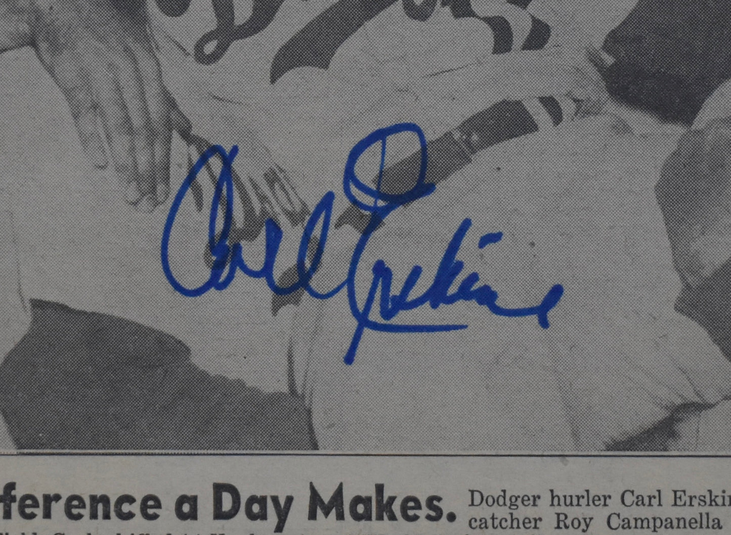 Carl Erskine Autographed/Signed 1953 Daily News Newspaper Cover JSA 211929