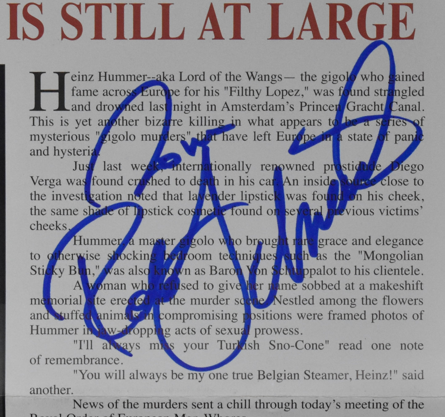 Rob Schneider Autographed/Signed Amsterdam Times Paper Cover Actor JSA 211934