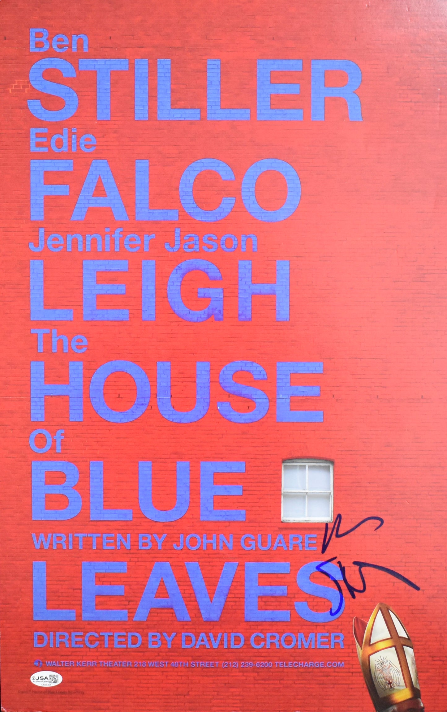 Ben Stiller Autographed/Signed 14x22 The House of Blue Poster JSA 211942