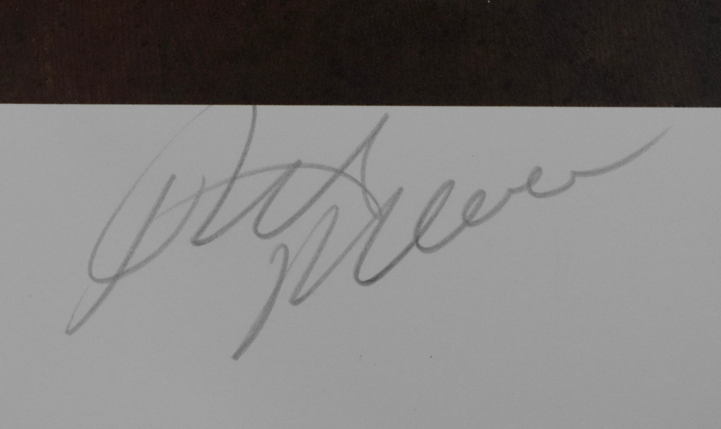 Rick Mears Autographed/Signed 23x27 Art Print Poster 153/500 JSA 211947