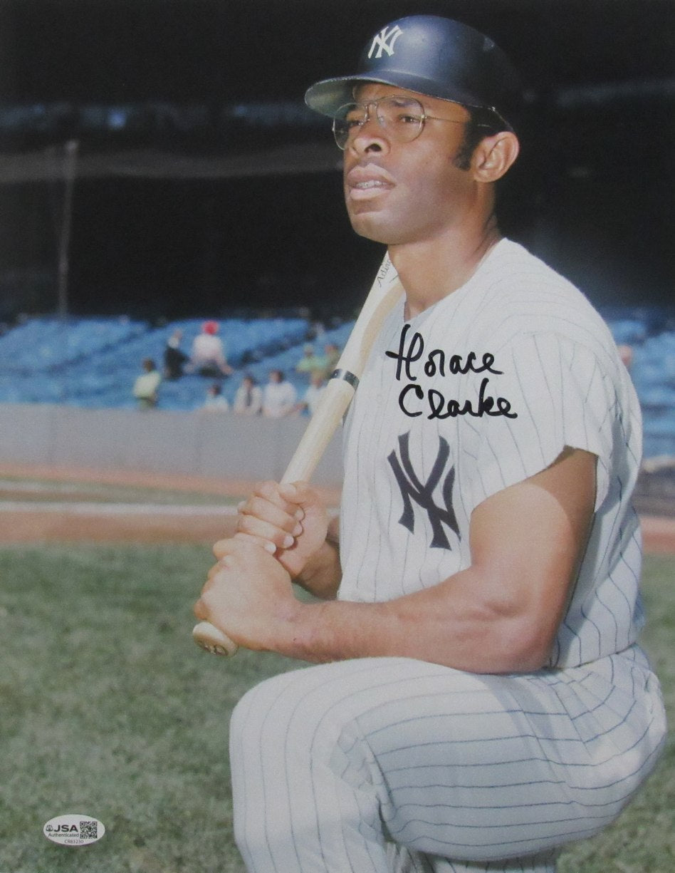 Horace Clarke Autographed/Signed 11x14 Photo Yankees JSA 210998